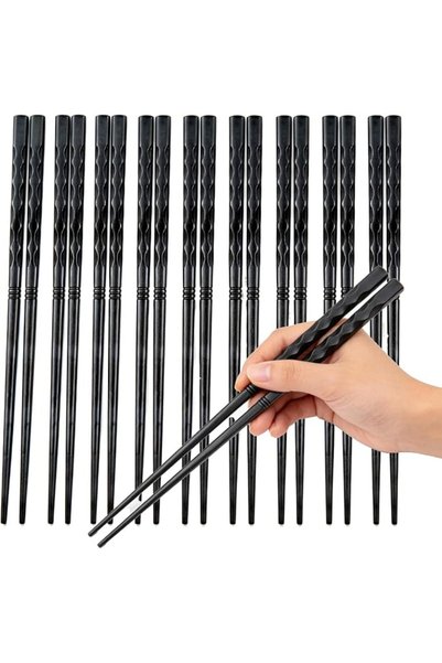Generic Premium 10-Pair Alloy Chopsticks Set Non-Slip Grip Fine Point Tips fo...