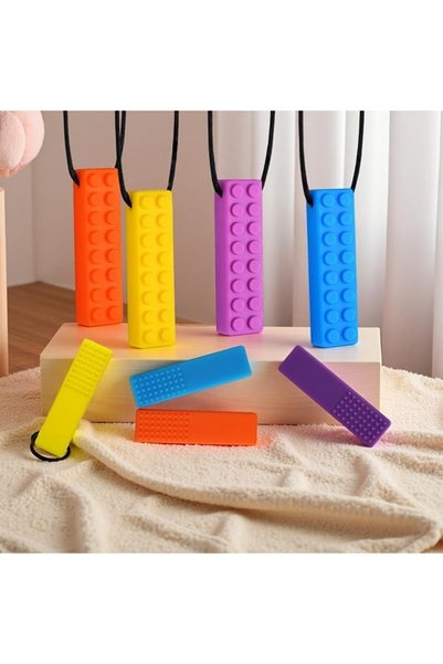 GENERAL Chew Necklace for Sensory, 4 Pack Sensory Chew Necklace Set, Food Gra...