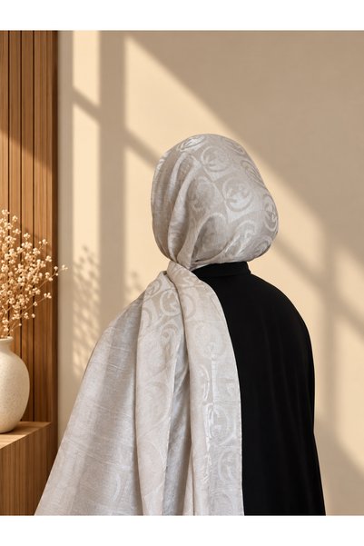 Avzen G Desen Cotton Jacquard Shawl Noya Series Stone