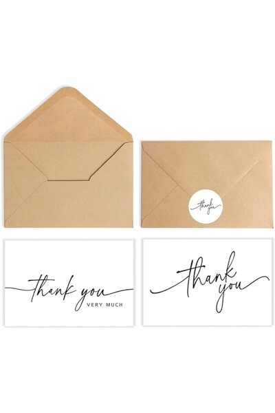 Yelajoy Thank You Cards,White Minimalist Stationery Set