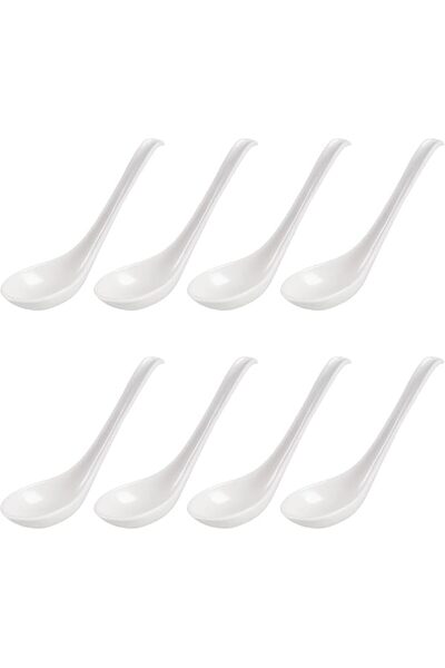 SYOSI 8 Pack Asian Soup Spoons, Ramen and Rice Spoon Set, Lightweight Kitchen...