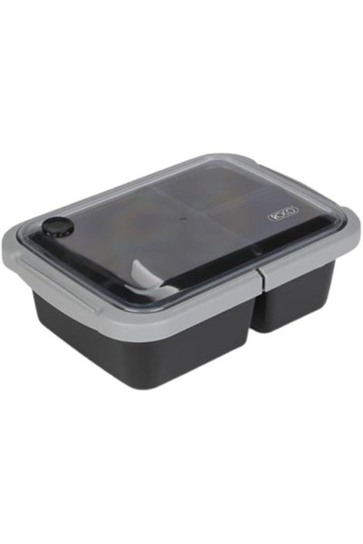 Roco Rectangular Shape Lunch Box, 120 ml Capacity, Black