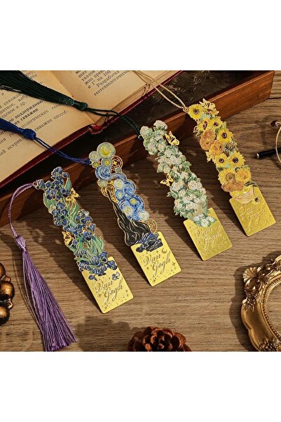 TERRIFI 4 Pieces Golden Hollow Metal Bookmarks with Tassels – Monet-Inspired ...