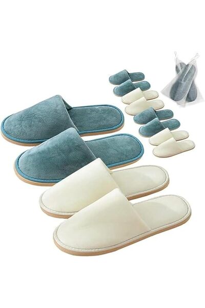 Motimix 6 أزواج من النعال المنزلية غير القابلة للانزلاق من MOTIM، قابلة للغسل...