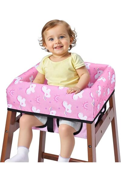 coolbebe كول بيبي غطاء كرسي مرتفع للاطفال مع حزام من 3 نقاط، غطاء مقعد محمول ...