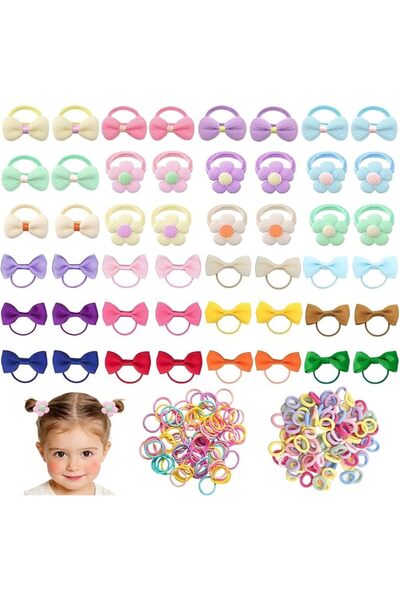 GENERAL 248 Pcs baby hair bands Colorful Elastic Hair Bobbles Baby Girls Hair...
