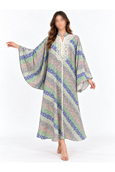 White colour جلابية نسائي فراشة