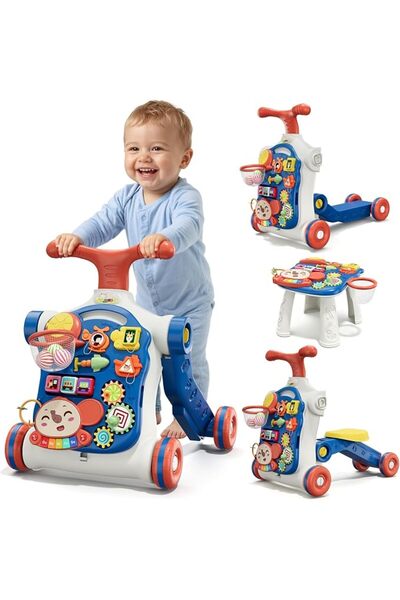 GENERAL HYES 5 in 1 Baby Push Walker for Baby Boy, Blue