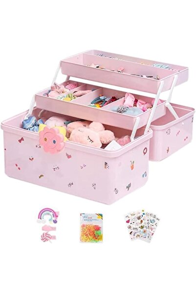 Generic Hair Accessories Storage Box Lightweight Waterproof 3-Layer Storage