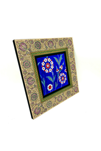 Sadrazam MDF imprimat cu model de gresie Iznik, placat cu aur, 20x20 KD-24