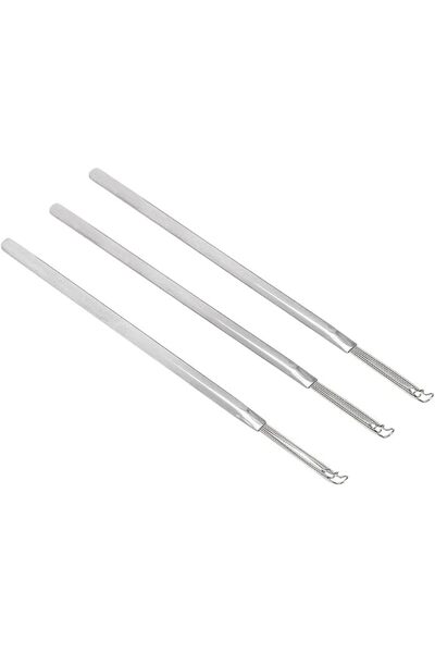 Cryfokt Stainless Steel Ear Spoon Set 3pcs Triple Ring Earpick for Gentle