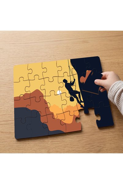 puntodizayn Mountaineer Man Designed 24 Piece Wooden Children's Puzzle Mpk0297
