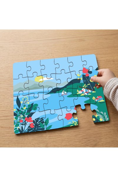 puntodizayn 24 Piece Wooden Children's Puzzle with Seascape Design Mpk0761