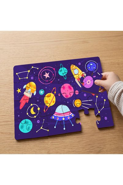 puntodizayn Space - Universe - Galaxy Designed 24 Piece Wooden Children's Puz...