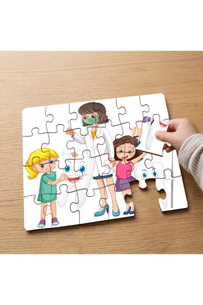 puntodizayn Dentist - Dentist - Happy Children Designed 24 Piece Wooden Child...