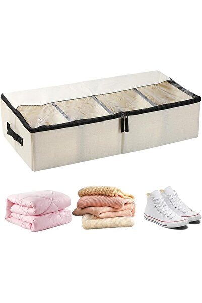 Generic Shoe Storage Under Bed with Removable Divider Clear Lid