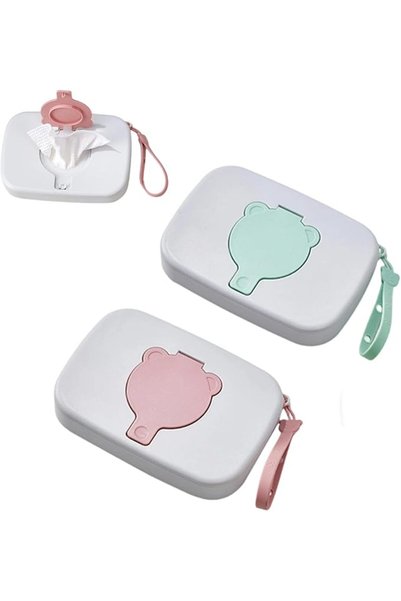 PandaEar 2 Pack Portable Baby Wipes Dispenser | Refillable Wet Wipe Case with...