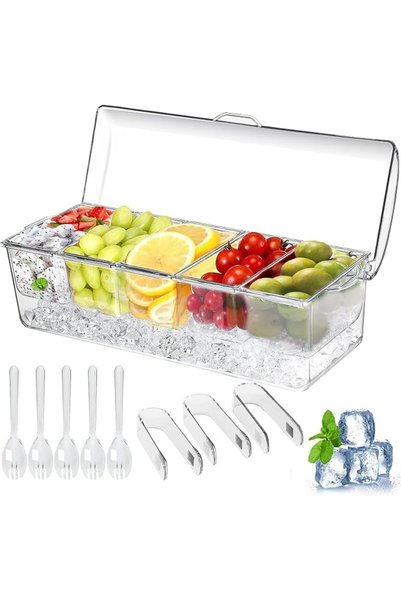 Generic حامل توابل مبرد بالثلج من BATCUKY، حامل توابل مبرد بالثلج مع غطاء، 5 ...