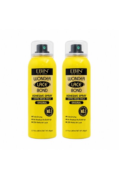 EBIN NEW YORK EBIN Wonder Lace Bond Adhesive Spray Extra Mega Hold Original – Pack of 2, 2.7 oz (80ml) Each