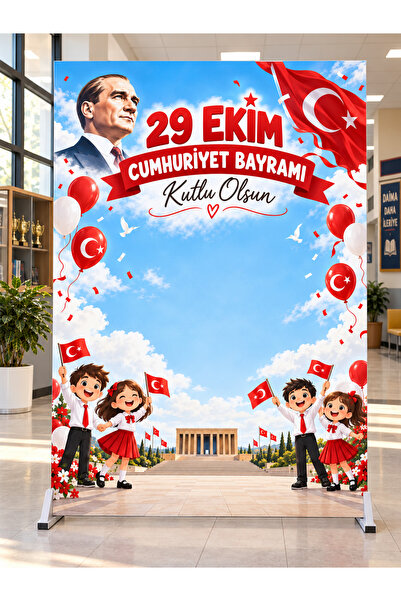 Rabadon 29 Ekim Cumhuriyet Bayramı Fotoğraf Çekim Alanı Branda Afiş 100x150 c...
