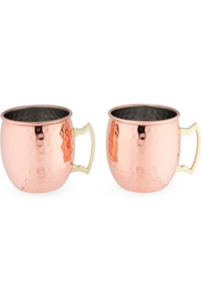 GENERAL Moscow Mule Mugs Set Of 2, 18oz Hammered Stainless Steel Food‑Safe Ho...