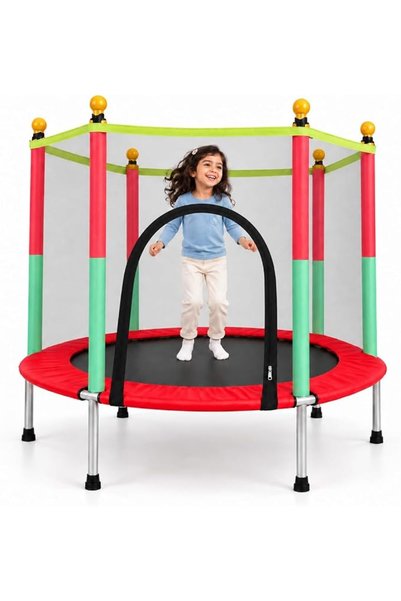 Bentifar 55" Kids Trampoline with Safety Net for Indoor and Outdoor, 75kg Cap...