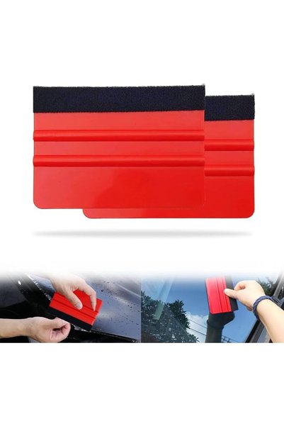 HaveLovely 4 Inch Red Vinyl Scraper with Felt Edge Squeegee, Multipurpose App...