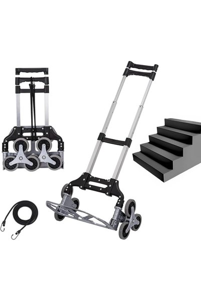 GENERAL 6-Wheels Stair Climber Hand Truck, Dolly Heavy Duty Folding Steel Loa...
