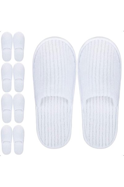Generic Disposable Slippers 5 Pairs White Disposables Slippers Closed Toe Sof...
