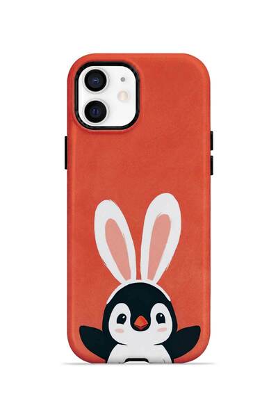 PiyasaSepeti iPhone 12 Vorian Double-Layered Case with Rabbit and Penguin Design