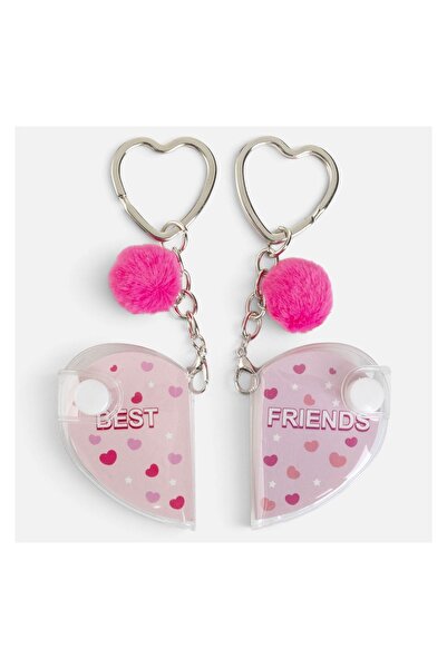 OEM Set Carnețele BFF Inimă Roz, 80 File Fiecare, cu Pompon Fucsia