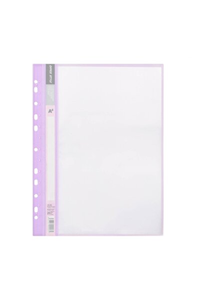 OEM Dosar Plastic A4 Mov Pastel cu 20 de Folii Transparente pentru Biblioraft