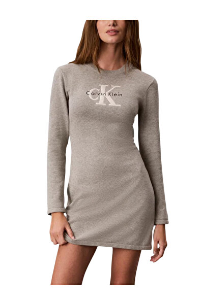 Calvin Klein Γυναικείο Μακρυμάνικο Φόρεμα Γκρι LV047H319G-P7A
