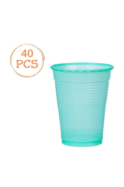 OEM Set 40 Pahare Plastic Turcoaz 200ml – Unică Folosință pentru Petreceri