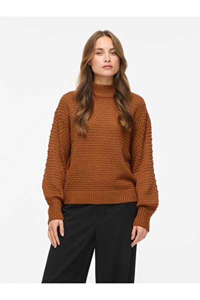 VILA Strickpullover VILIOMY Stehkragen