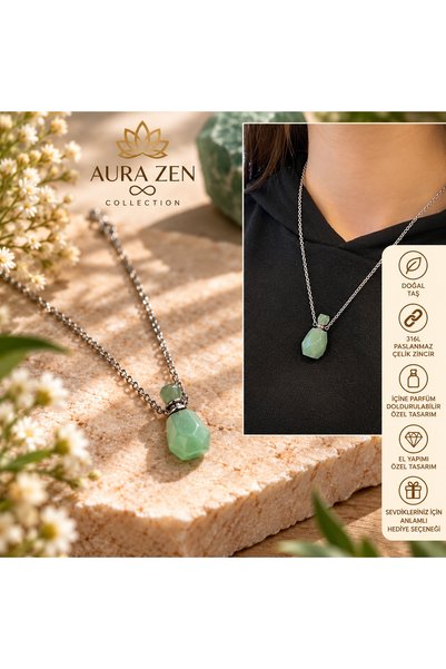 Generic Brand Natural Stone Perfume Necklace