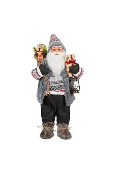 DD SHOP Figurina Decorativa Mos Craciun Alb cu Felinar 60cm