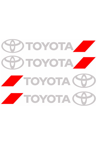 Oracal Set of 4 Handle Stickers Toyota – Logo + Red Racing Accent 12.5x2cm - ...
