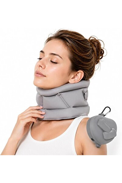 Yelajoy Inflatable Neck Pillow,Blue Adjustable Cervical Support Brace