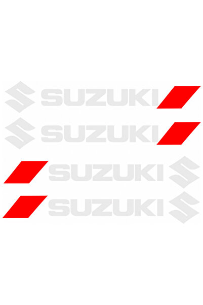 Oracal Σετ 4 αυτοκόλλητων για χειρολαβές Suzuki – Λογότυπο + Κόκκινη αγωνιστι...