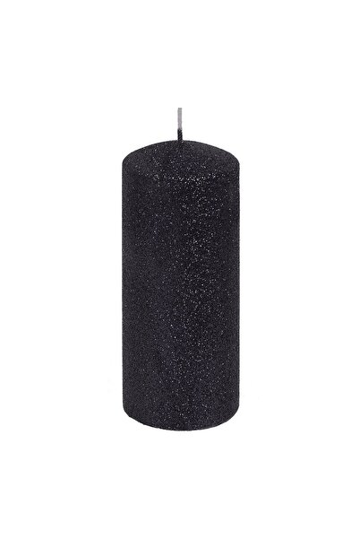 DD SHOP Lumanare Decorativa de Craciun Neagra cu Glitter Ø6x15cm - Lumanari A...