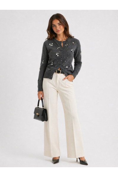Bellissima Floral Detail Knit Cardigan
