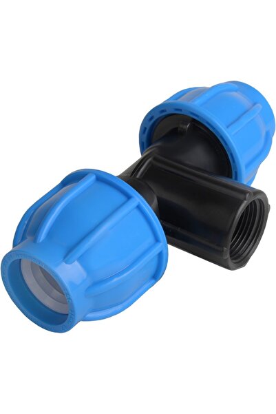 OEM Compression tee, 63 mm x 2", internal thread, black-blue