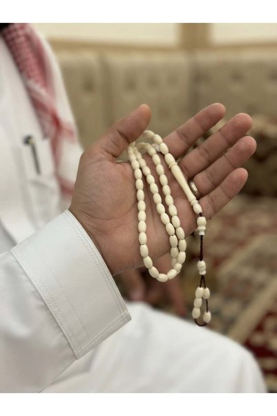 Default مسباح نواعم عظم جمل تمليكة 99 خرزة 4 ملي قصة ملكي - 99