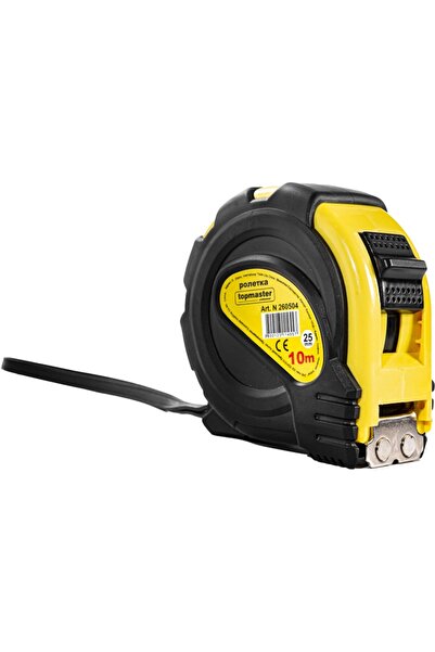 OEM TOPMASTER магнитна ролетка, 10 м x 25 мм, черно-жълта