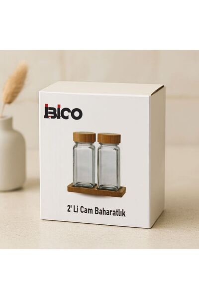 Royaleks Glass Spice Rack with Bamboo Lid
