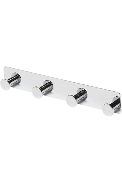 OEM Cuier baie cu 4 agatatoare Koros GOODHOME, 25.7 x 2 x 4 cm, otel, argintiu