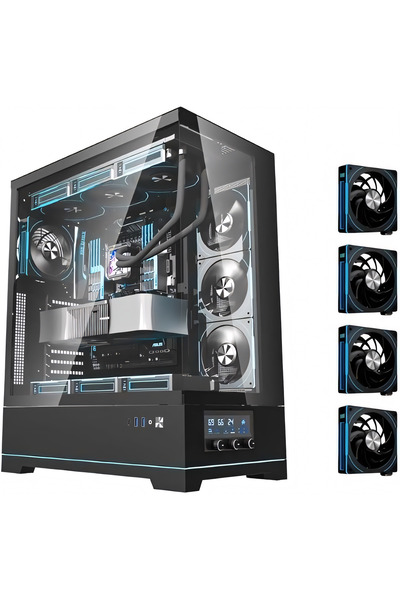 darkFlash DY451L ATX Gaming PC Case,4 ARGB Fans,Digital Control,Up to 420mm G...