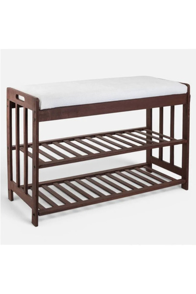 OEM Raft de pantofi din lemn cu bancă 69x27x44cm