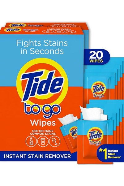 Tides مزيل بقع تايد للملابس، مناديل تايد توجو، مزيل بقع فوري للملابس، للسفر و...